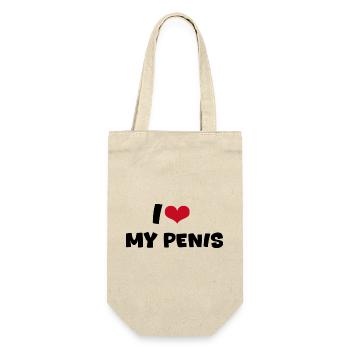 I love - Geschenkbeutel für Flaschen - Natur - Vorne