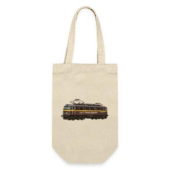 Locomotive Retro Przewozy Regionalne EU07 PKP - Gift Bag for Bottles - nature - Front