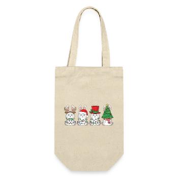 Rabbit Santa Claus Christmas Lights - Gift Bag for Bottles - nature - Front