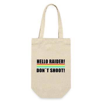 Hello Raider Neonstreifen in Retrofarben dont shot - Geschenkbeutel für Flaschen - Natur - Vorne