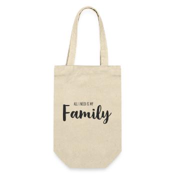 All I Need Is My Family – Hand Lettering - Geschenkbeutel für Flaschen - Natur - Vorne
