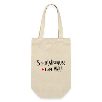 Schulabschluss  i am happy - Geschenkbeutel für Flaschen - Natur - Vorne