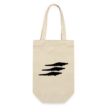 Alligator Silhouetten - Geschenkbeutel für Flaschen - Natur - Vorne