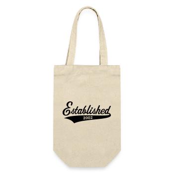 Established 2002 (Geburtsjahr, Geburtstag / Black) - Geschenkbeutel für Flaschen - Natur - Vorne
