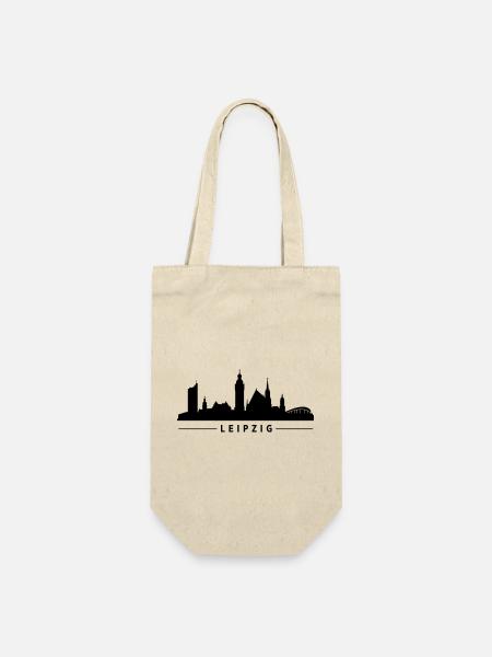 Leipzig Skyline - Geschenkbeutel für Flaschen - Natur