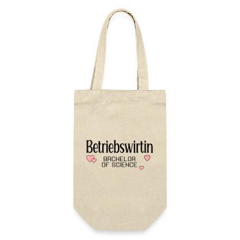 Studium Bachelor Betriebswirtin - Geschenkbeutel für Flaschen - Natur - Vorne