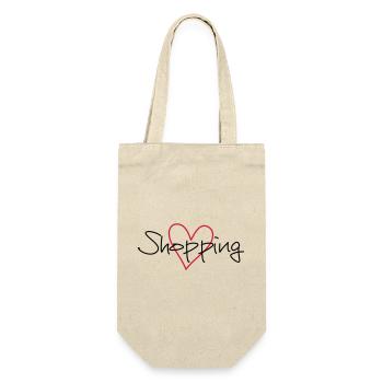 shopping heart i love shopping gift - Gift Bag for Bottles - nature - Front