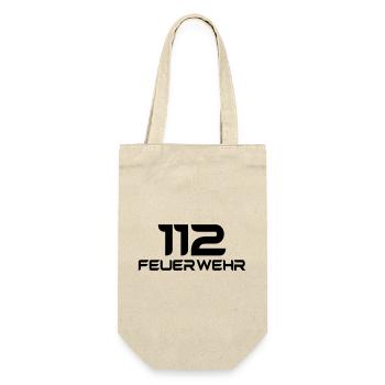 Feuerwehr 112 - Shirt - Geschenkbeutel für Flaschen - Natur - Vorne