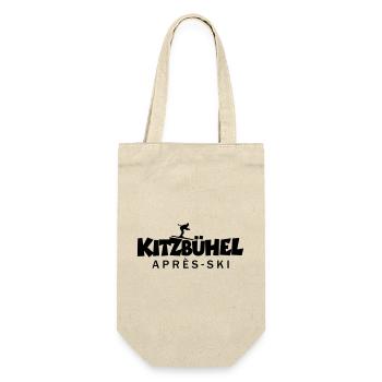 Kitzbühel Après-Ski Skifahrer - Geschenkbeutel für Flaschen - Natur - Vorne