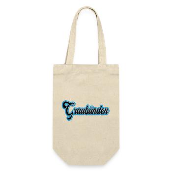Graubünden Script with Blue Outline - Gift Bag for Bottles - nature - Front