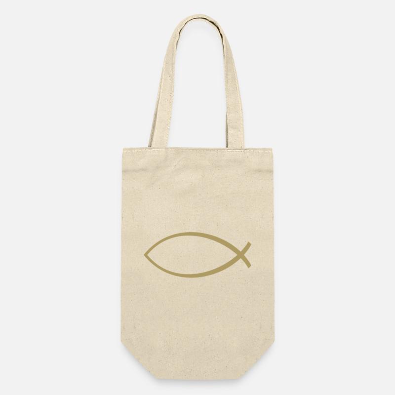 Ichtus poisson or - Sac à bouteille - nature