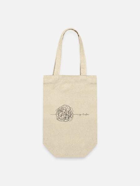 Mein Leben - Geschenkbeutel für Flaschen - Natur