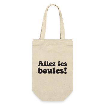 3 Boulekugeln für Bouler Boulekugel Petanque Boule - Geschenkbeutel für Flaschen - Natur - Vorne