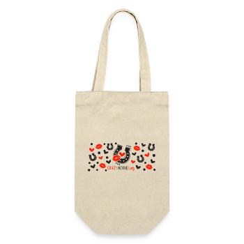 Crazy Horse Lady Black and Red Patterns - Gift Bag for Bottles - nature - Front
