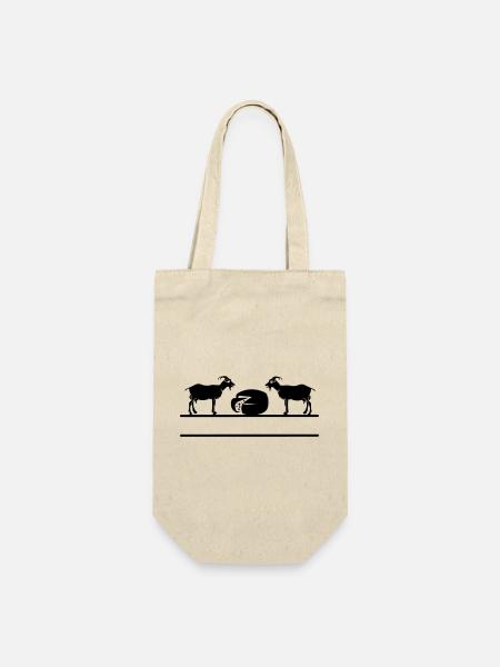Ziegenkäse-Monogramm. - Geschenkbeutel für Flaschen - Natur