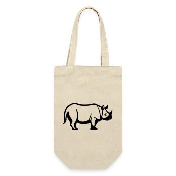 Nashorn - Geschenkbeutel für Flaschen - Natur - Vorne