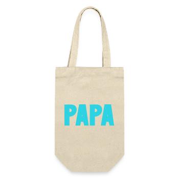 FROHER VATERTAG. PAPA. VATERTAG. VATER - Geschenkbeutel für Flaschen - Natur - Vorne