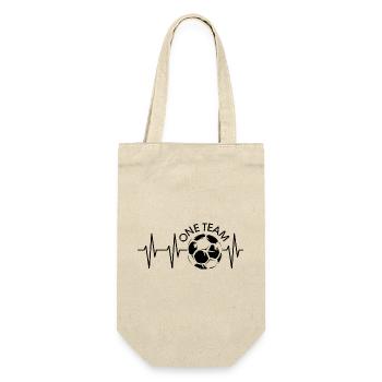 puls ball Herzschlag Fußball one team Verein icon - Geschenkbeutel für Flaschen - Natur - Vorne