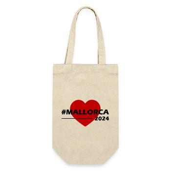 Mallorca 2024 Herz Liebe - Geschenkbeutel für Flaschen - Natur - Vorne