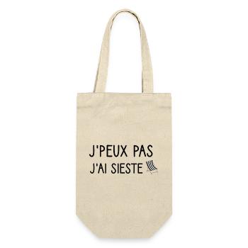 t-shirt humour j peux pas j ai sieste - Sac à bouteille - nature - Devant