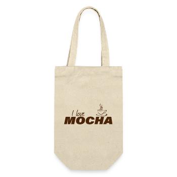 I LOVE MOCHA - Geschenkbeutel für Flaschen - Natur - Vorne