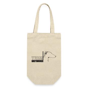 TEAM Greyhound Hunde Hund Windhunde Wilsigns - Geschenkbeutel für Flaschen - Natur - Vorne
