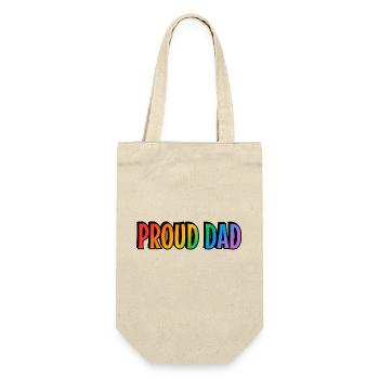 Stolzer Vater LGBTQ Stolz Eltern - Geschenkbeutel für Flaschen - Natur - Vorne