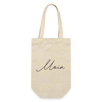 Moin – Black is Back! - Geschenkbeutel für Flaschen - Natur - Vorne