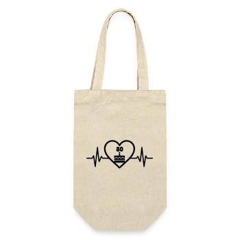 Coeur Anniversaire 80 ans Gâteau - Sac à bouteille - nature - Devant