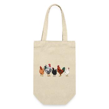 Illustration de famille de coq coloré - Sac à bouteille - nature - Devant