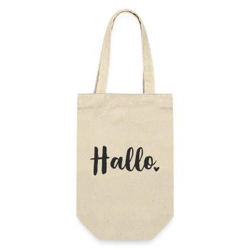 Hallo Herz - Geschenkbeutel für Flaschen - Natur - Vorne