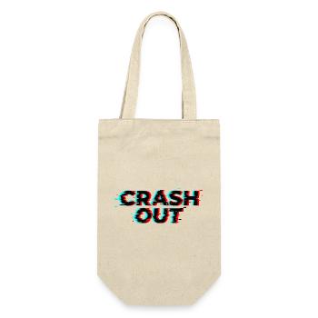 Crash Out – Glitch-Stil Schwarz Rot Cyan - Geschenkbeutel für Flaschen - Natur - Vorne
