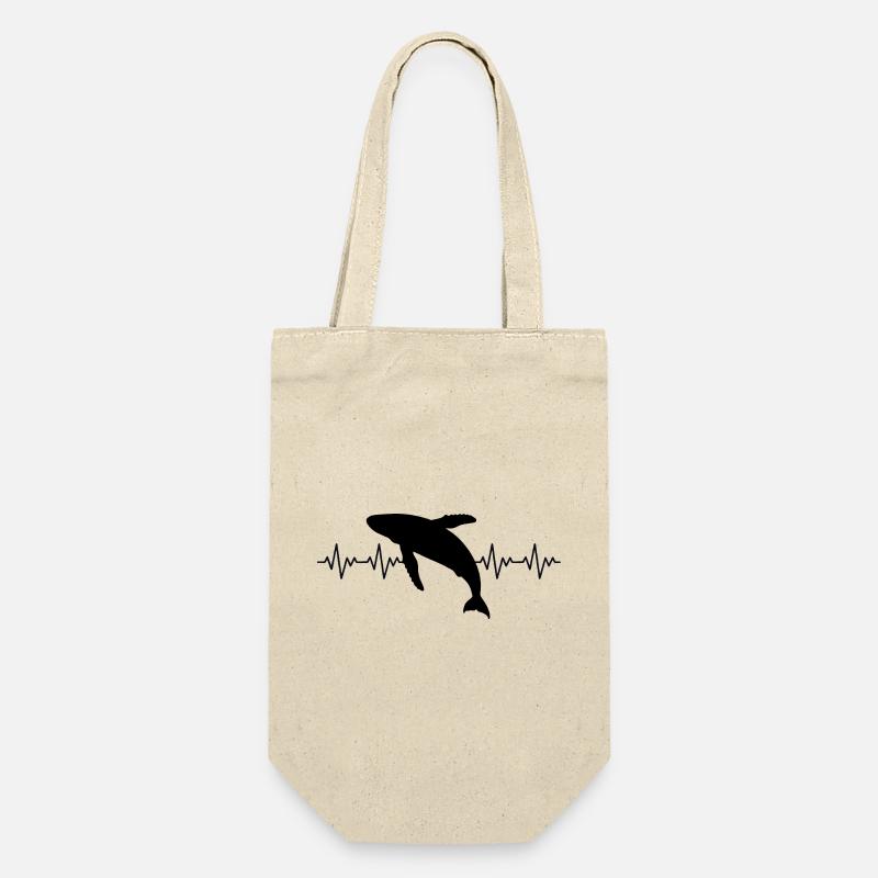 Whale Whale ECG Heartbeat - Gift Bag for Bottles - nature