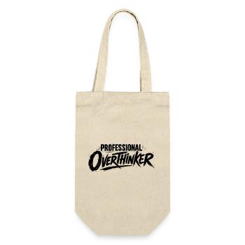 PROFESSIONAL OVERTHINKER Grunge - Geschenkbeutel für Flaschen - Natur - Vorne