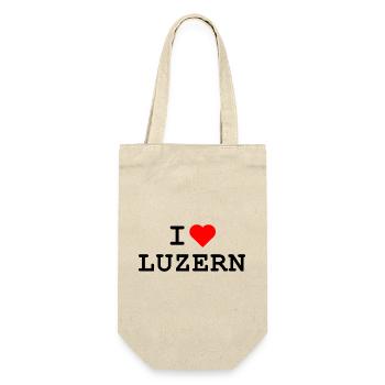 Ich liebe Luzern - I love Luzern - Geschenkbeutel für Flaschen - Natur - Vorne