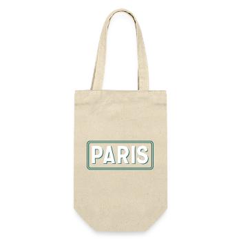 Paris Line Art Panel Green White - Gift Bag for Bottles - nature - Front