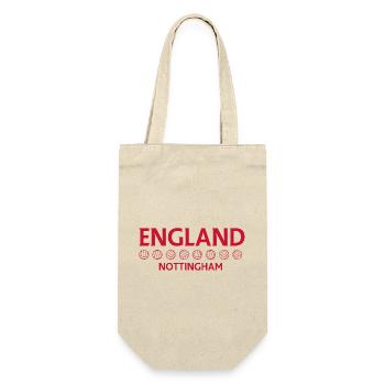 Nottingham England Fußballemblem - Geschenkbeutel für Flaschen - Natur - Vorne