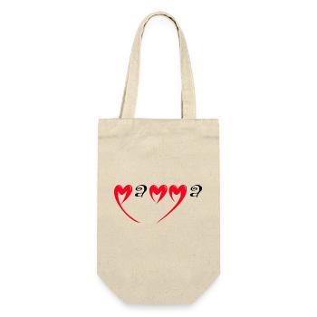 Frohen Muttertag Mama Rotes Herz Liebe Mütter Mama - Geschenkbeutel für Flaschen - Natur - Vorne