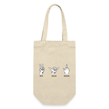 Win Relax Repeat Hand Sign Set – Illustration - Gift Bag for Bottles - nature - Front