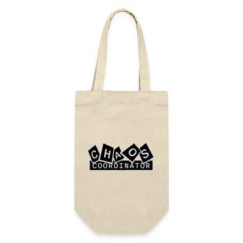 Chaos Coordinator Lustig Titel Eltern Lehrer Logo - Geschenkbeutel für Flaschen - Natur - Vorne