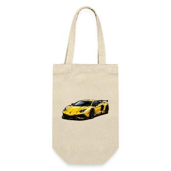 Illustration de voiture de sport jaune - Sac à bouteille - nature - Devant