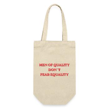 Men of Quality Don't Fear Equality - Geschenkbeutel für Flaschen - Natur - Vorne