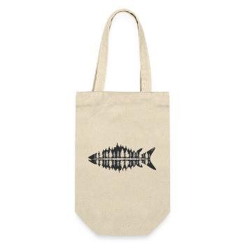 Fisherman Nature Fish Forest Minimalist - Gift Bag for Bottles - nature - Front