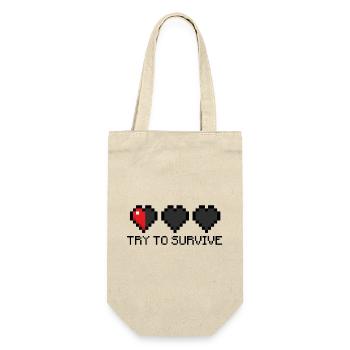 Gaming - Try to survive! - Geschenkbeutel für Flaschen - Natur - Vorne