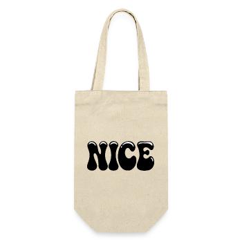 Schöne retro groovige Typografie Bubbles Schwarze 70er - Geschenkbeutel für Flaschen - Natur - Vorne