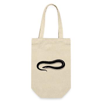 Aal angeln Geschenk für Nachtangler & Fischer  - Geschenkbeutel für Flaschen - Natur - Vorne