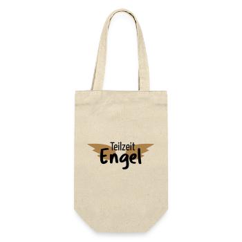 Engel Teilzeitengel Flügel Held Heldin Geschenk - Geschenkbeutel für Flaschen - Natur - Vorne