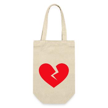 Broken Heart-Grafik - Geschenkbeutel für Flaschen - Natur - Vorne