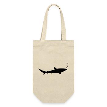 shark Hai Haifisch - Geschenkbeutel für Flaschen - Natur - Vorne