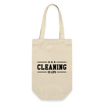 Cleaning is life ! - Geschenkbeutel für Flaschen - Natur - Vorne